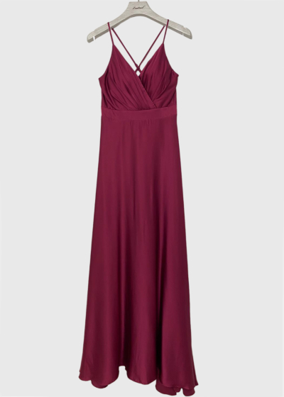 Ardina dark pink backless evening dress