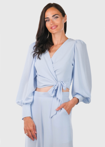 Tatjana light blue long sleeve blouse