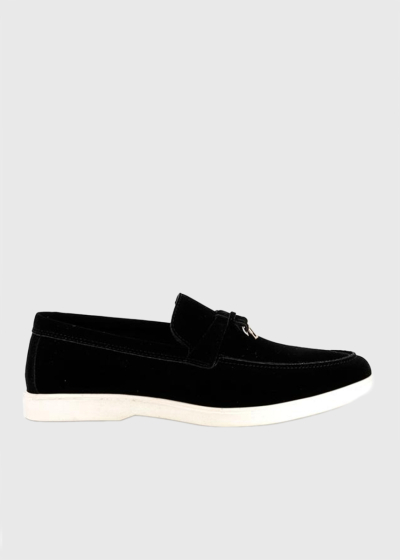 Jeren black loafers with white soles