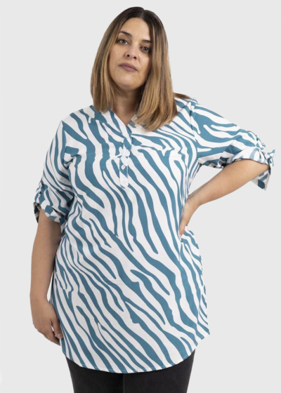 Katalin Lielo izmēru tunika ar zebras rakstu