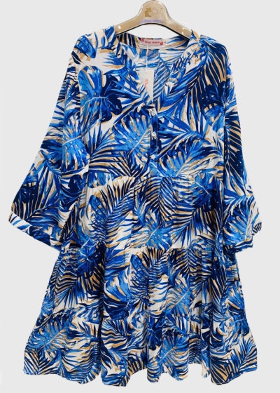 Sonna Plus Size blue printed dress