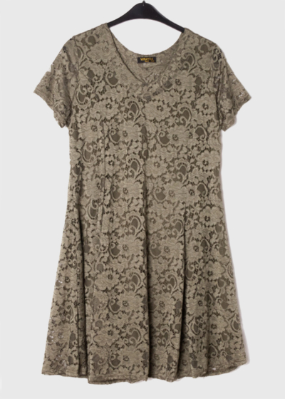Rossana Plus Size khaki short dress