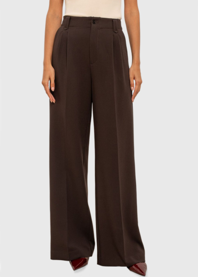 Selena dark brown wide leg pants