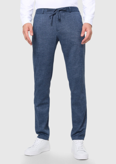 Elio men's Slim Fit blue drawstring trousers
