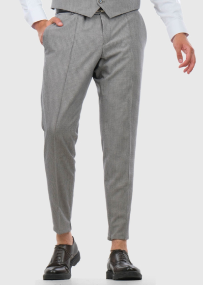 Demetrio Slim Fit серые мужские клетчатые брюки