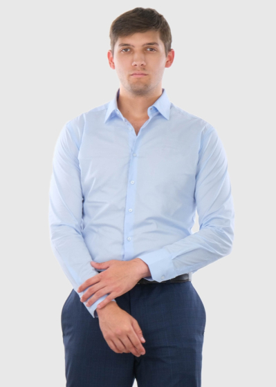 Baccio Slim Fit gaiši zils vīriešu krekls