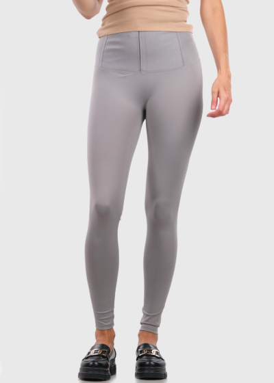 Kaylin light grey zipped leggings