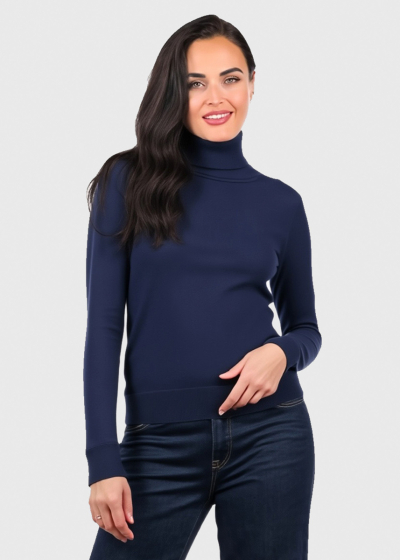 Katia dark blue high neck turtleneck