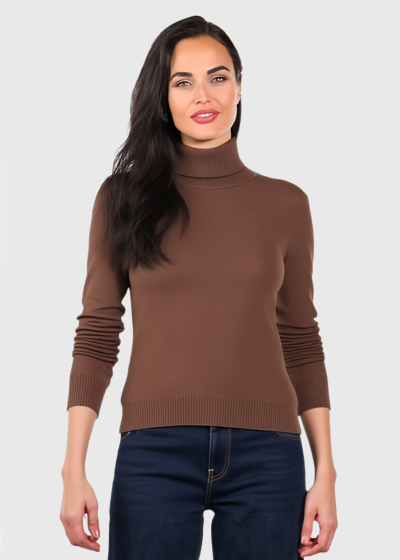 Katia brown high neck turtleneck