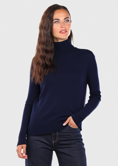 Kristianna dark blue high neck sweater