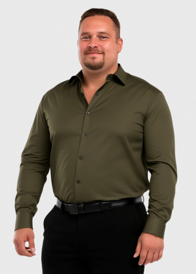 Regular Fit khaki long sleeve shirt
