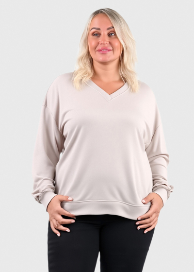Jennifer Lielo izmēru bēšs sieviešu džemperis