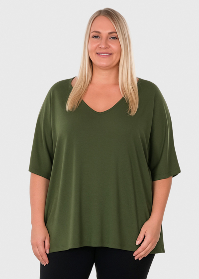 Janine khaki oversized blouse