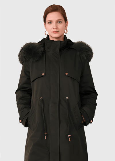 Luciana khaki drawstring parka