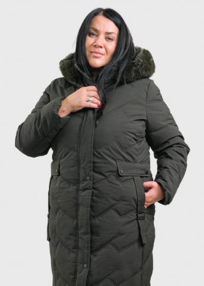 Mariah хаки длинная куртка Большого Размера