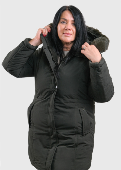 Marise хаки двухсторонняя куртка Большого Размера