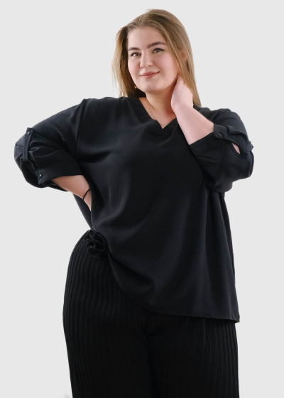 Feliciana Lielo izmēru melna blūze