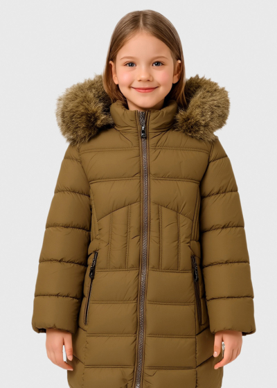 Elzira brūna jaka ar kapuci