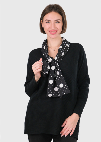 Amanda black sweater with scarf