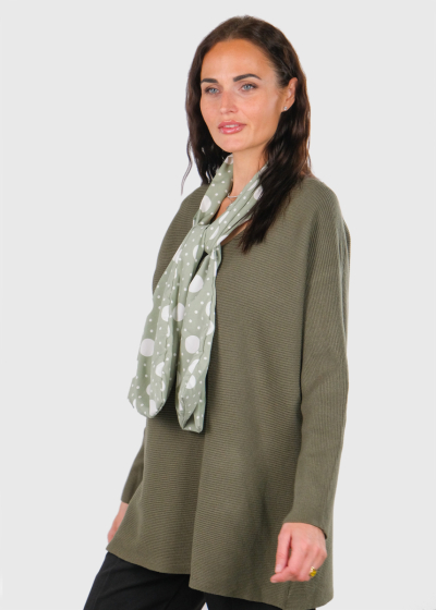 Amanda khaki sweater with scarf