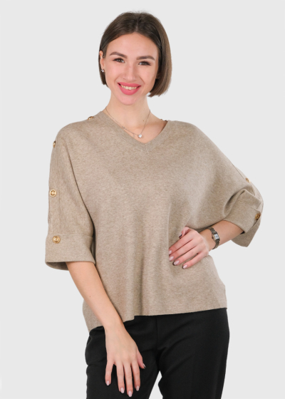 Anna beige three quarter sleeve sweater