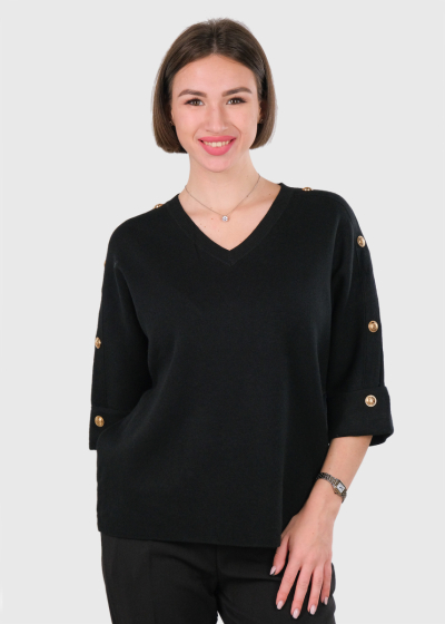 Anna black three quarter sleeve sweater