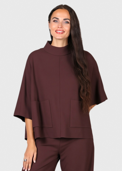 Eugenia brown women's suit with pockets