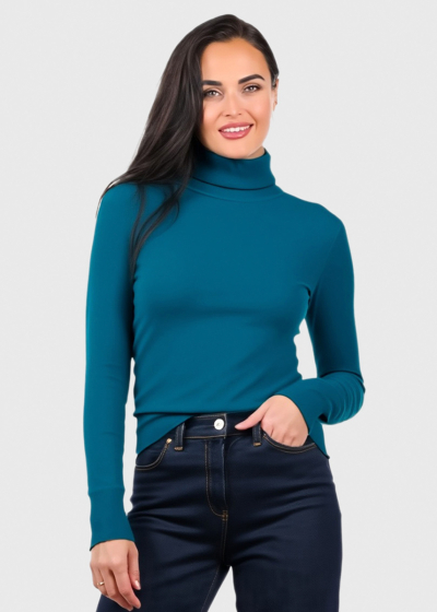 Perla blue women's turtleneck