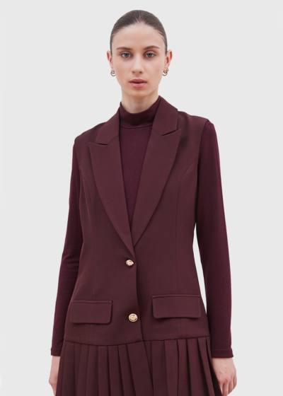 Zee purple pleated skirt dress 