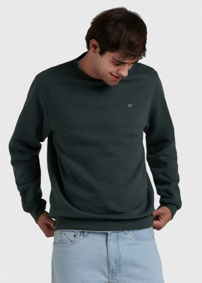 Aleko dark green one color sweatshirt 