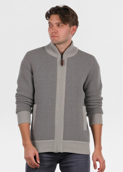 Aiden beige zipped jacket