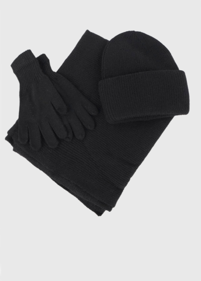 Ginny black winter set: hat, scarf and gloves