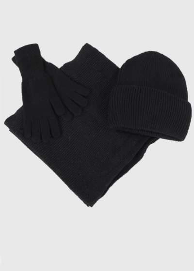 Vivi черный зимний комплект: шапка, шарф и перчатки