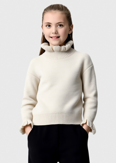 Teresa beige high neck sweater