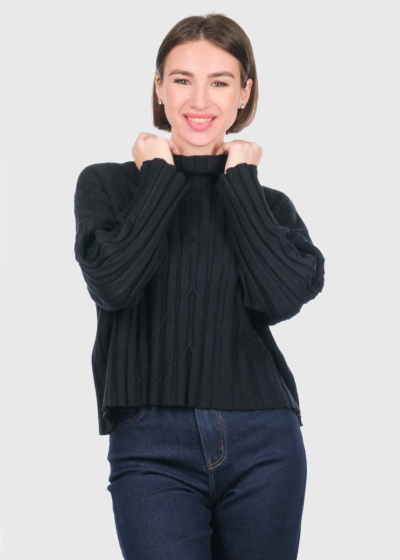 Sarah black high neck sweater