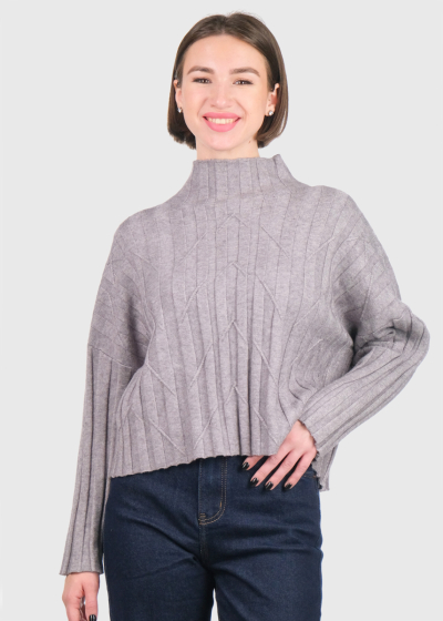 Sarah grey high neck sweater