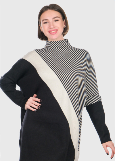 Rose high neck sweater dress