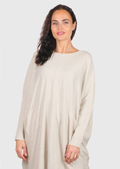 Amelia beige longline sweater