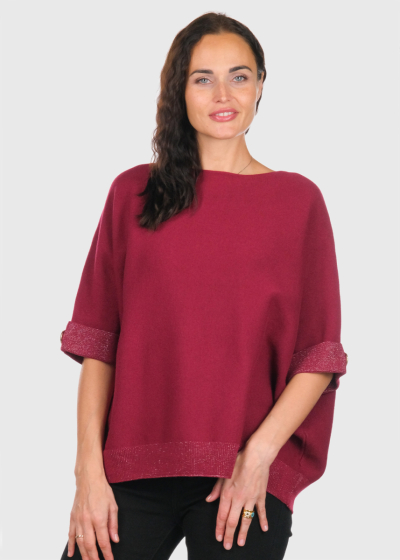 Pam bordo three quarter sleeve sweater