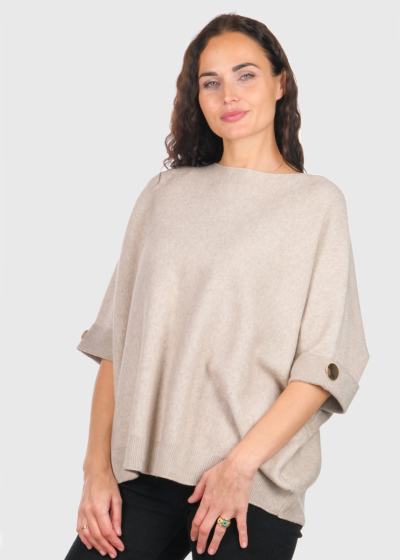 Pam beige three quarter sleeve sweater