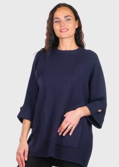 Pamela dark blue sweater with pocket