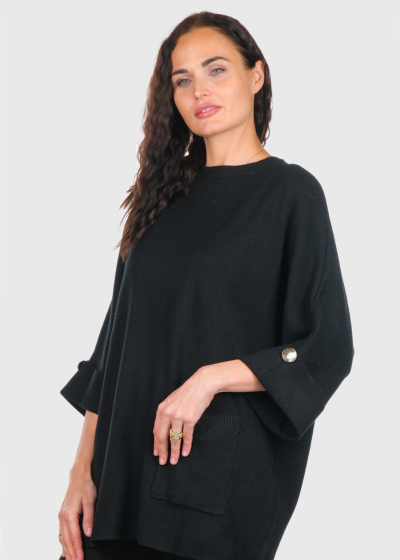 Pamela black sweater with pocket
