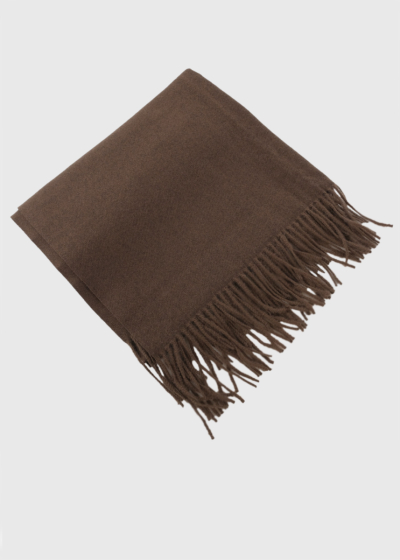 Shell brown scarf with fridge detail