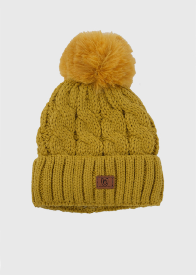 Stef yellow pom pom hat