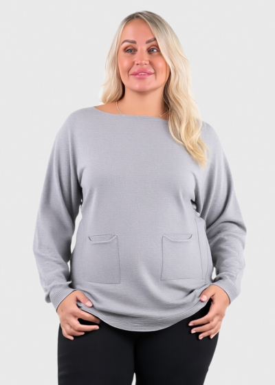 Keren grey sweater with pockets
