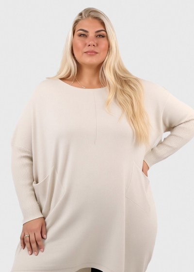 Amelia beige longline sweater