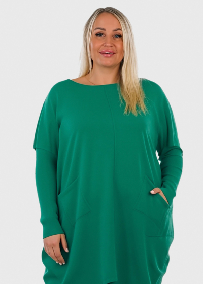 Amelia green longline sweater