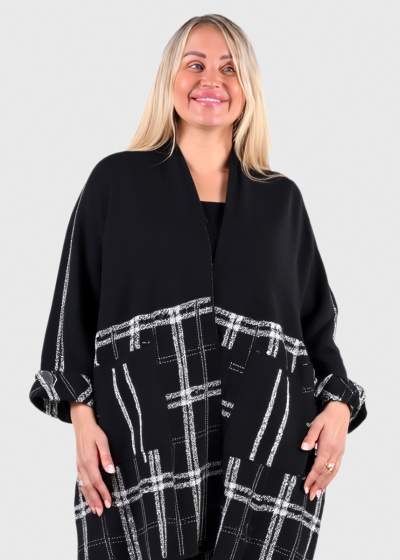 Bella melns kardigans ar kabatām