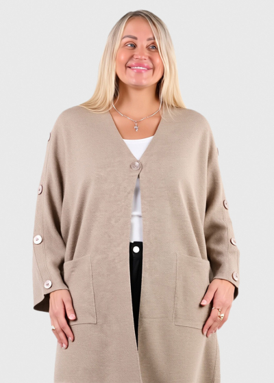 Beatrice beige cardigan with buttons