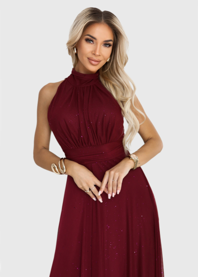 Ellie bordo long evening dress